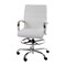 Merrick Lane Tevia Mid-Back Drafting Chair with Adjustable Foot Ring Faux Leather Upholstered Swivel Chair with Chrome Base